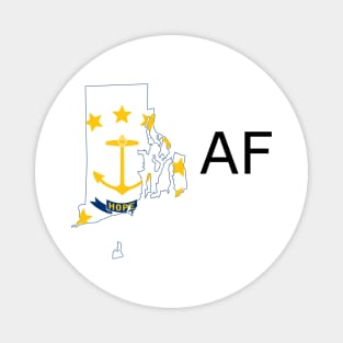 Rhode Island Flag State Outline AF (black) Magnet